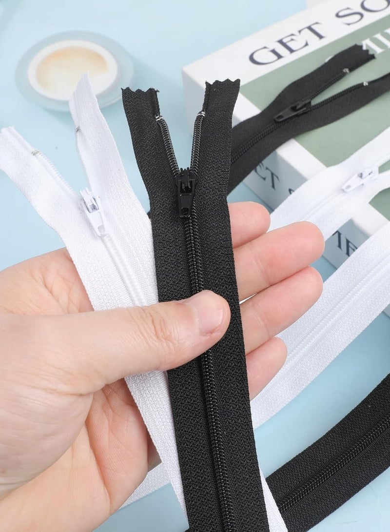 Set of 10 Spiral Zippers 24 cm Nylon Self locking White - Image 2